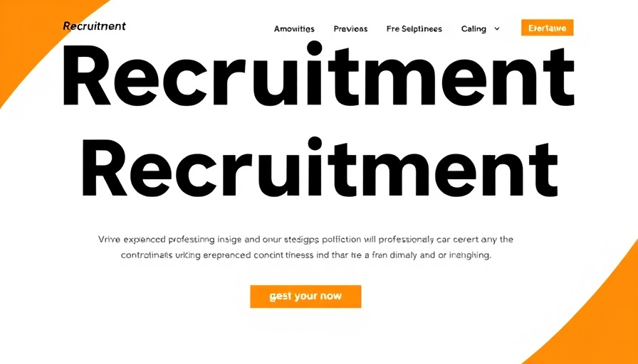 Modern recruitment ad for account leaders with bold colors and design.