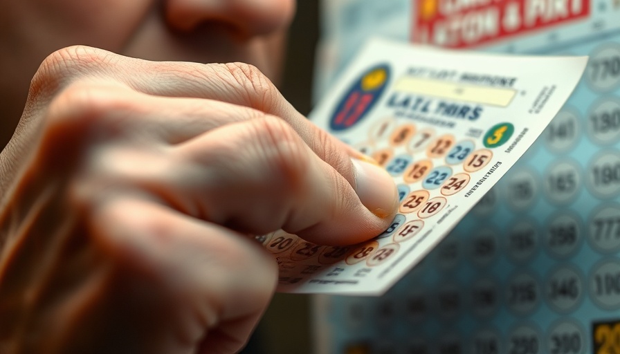 Hand scratches Florida Lottery ticket with coin, close-up view.