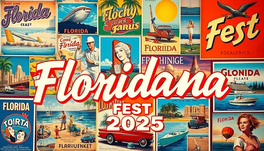 Floridiana Fest 2025 vintage travel poster collage.