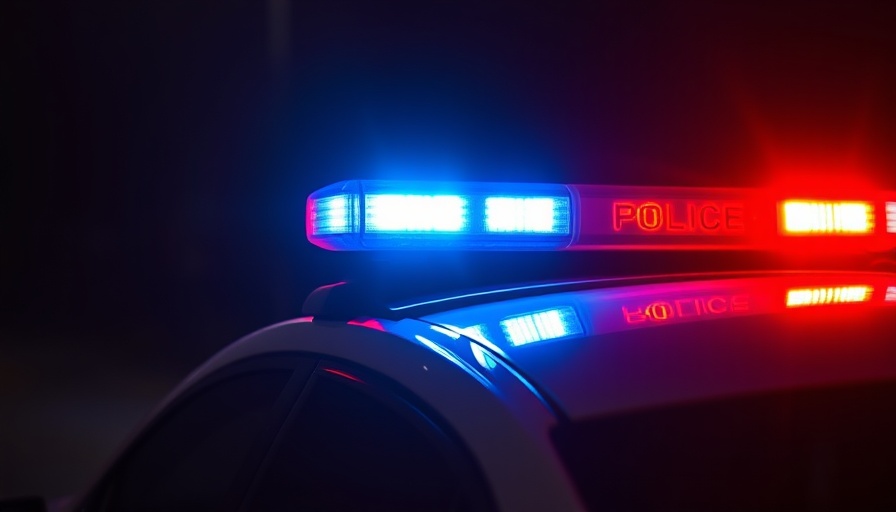 Police lights flashing in a dark setting during a Florida nurse attack incident.