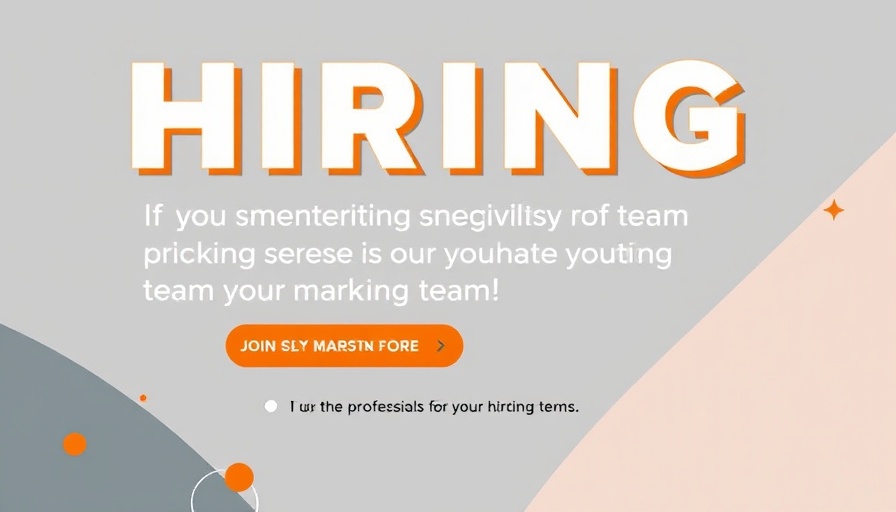 Modern hiring poster inviting professionals to join a marketing team.