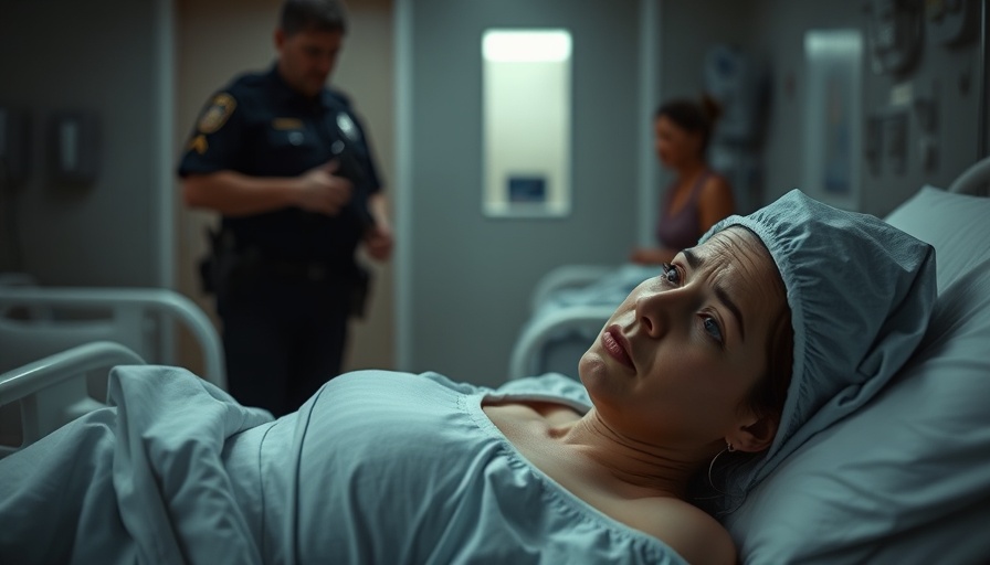Impact of Immigration Policies on Cancer Caregiver Support - Hospital scene with patient and arresting officer.