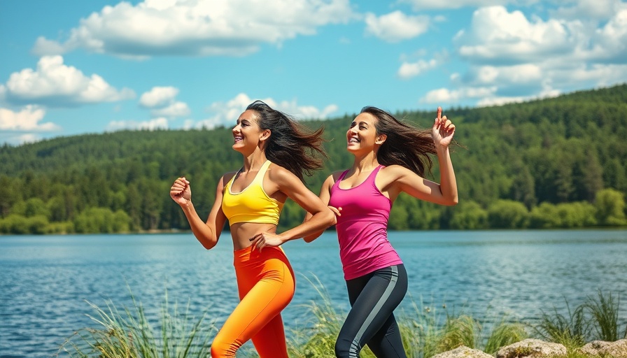 Women exercising by a lake, related to global obesity crisis 2050.