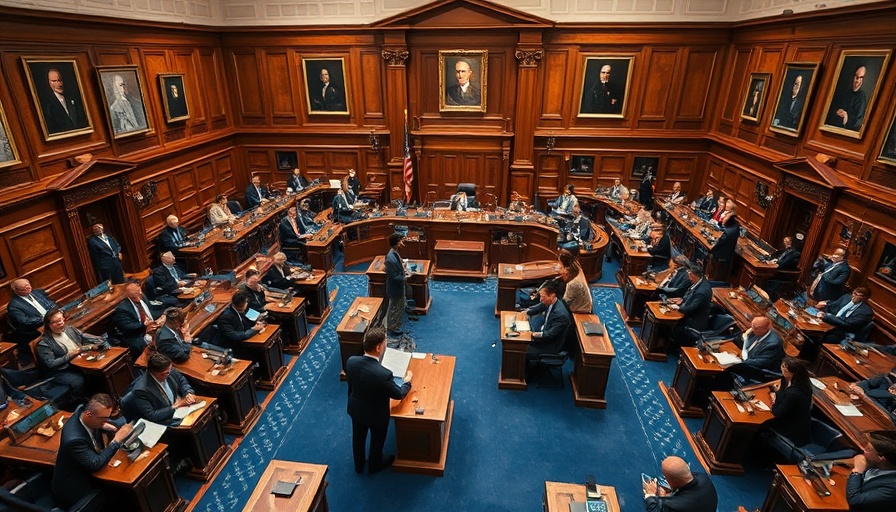 State legislative chamber during Florida efficiency commissioner proposal session.