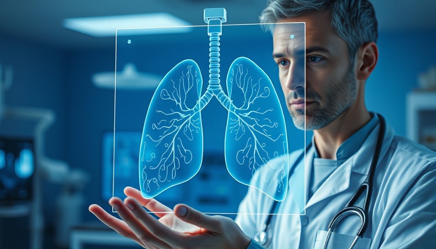 Healthcare professional with lung hologram display