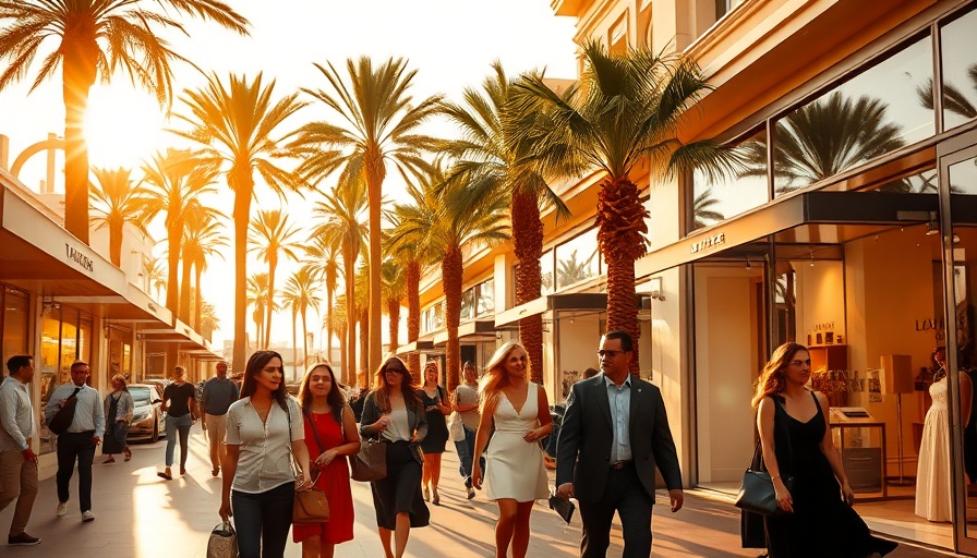 Luxury retailers in Palm Beach elegant outdoor shopping scene.