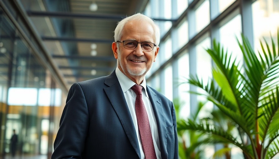 Confident man in modern office atrium, accounting industry challenges