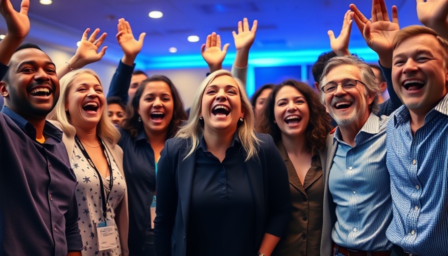 Joyful group celebrating on stage at Tipto SuperShows 2025 event.