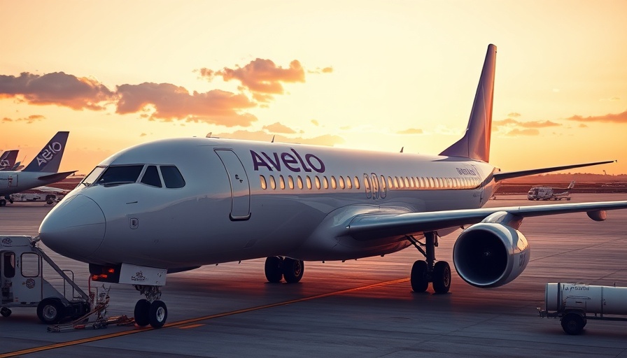 Avelo Airlines aircraft on tarmac suggests possible route cuts.
