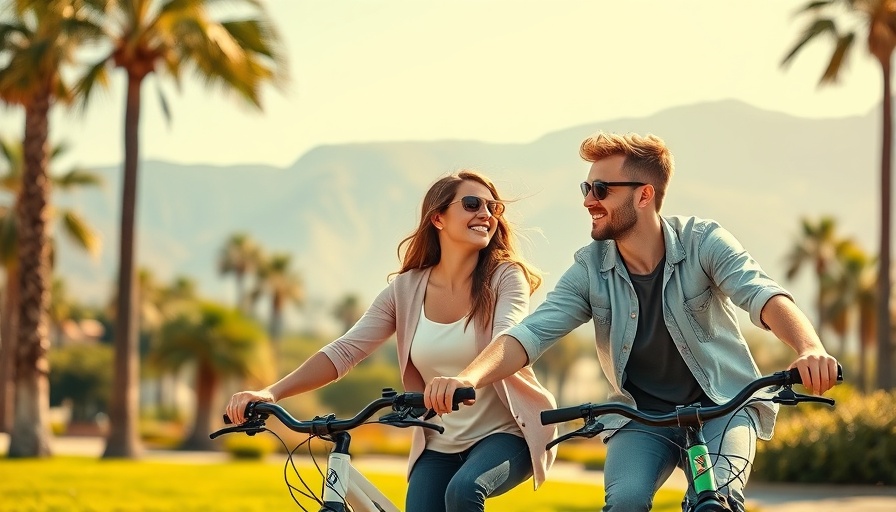 American Express Platinum card benefits in action, couple enjoying bike rental.