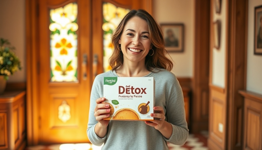 Smiling woman holding best EquiLife product box indoors.