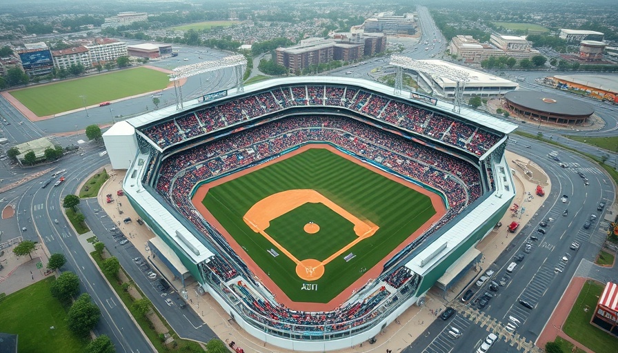 Aerial view of a packed baseball stadium, Tampa Bay Rays season opener sold out.