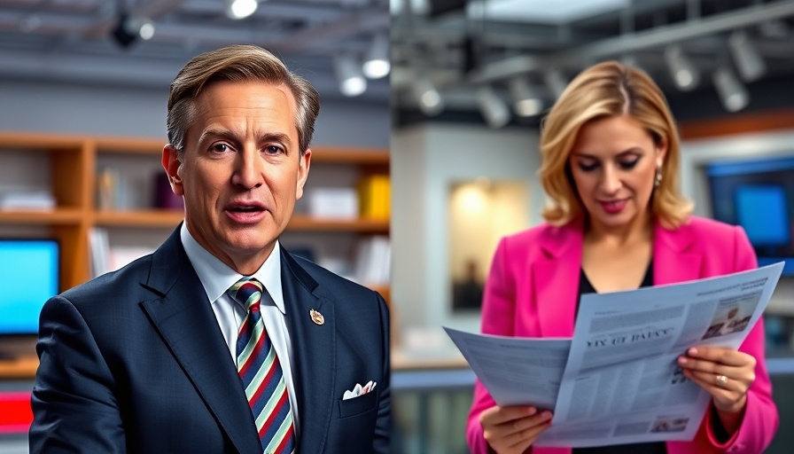Florida Governor's Race 2023: Man speaking and woman reading in a split screen.