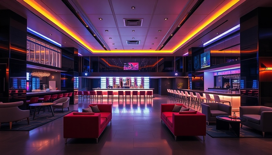 Luxurious Virgin Atlantic Clubhouse LAX lounge with modern decor and lighting.