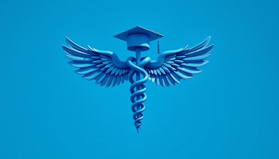 South Florida health care expansion symbolized by caduceus with cap.