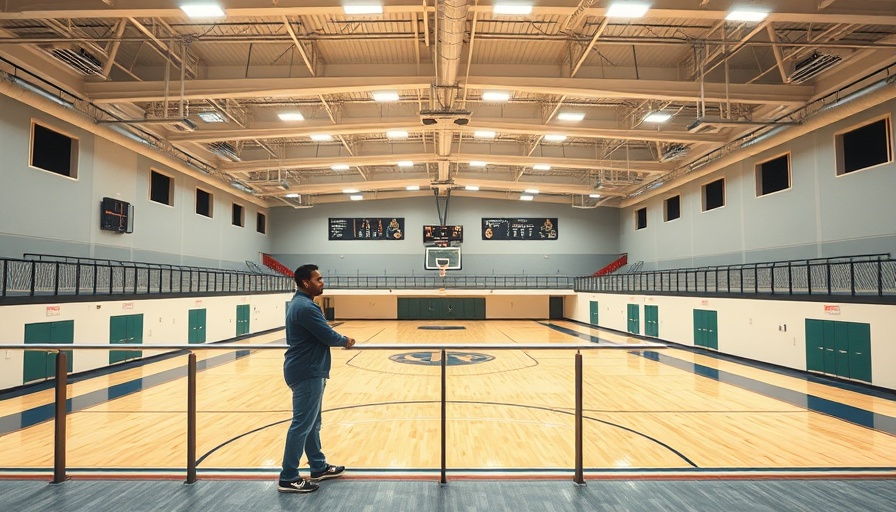 Gulliver Prep School gym expansion with person posing