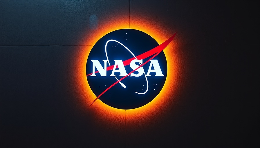 NASA logo illuminated, symbolic space imagery.