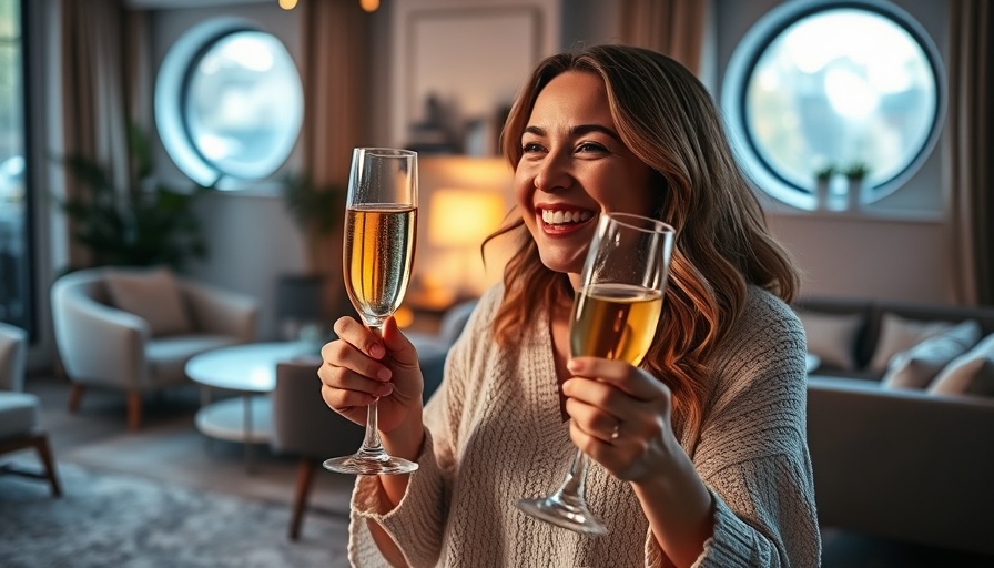 Florida Woman Runs 50 Marathons, celebrating with champagne indoors.