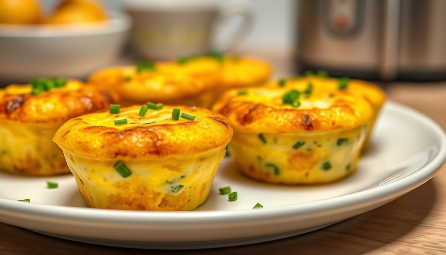 Golden cottage cheese baked egg muffins with chives.