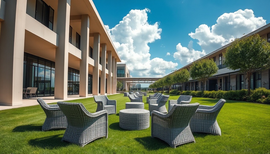 Elser Hotel event spaces with outdoor seating and modern design.