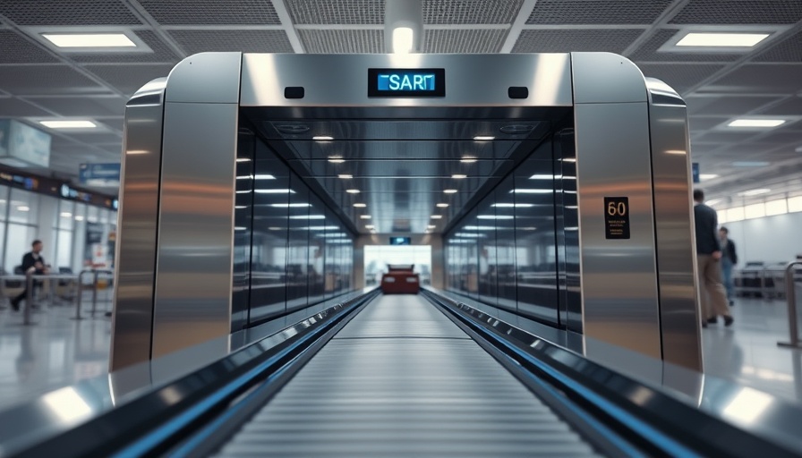 Gatwick Airport security scanners at work in a modern setting