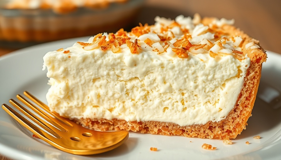 Coconut Cream Pie slice with toasted coconut topping in Florida.