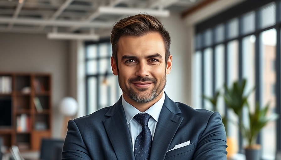 Confident business executive in an office setting.