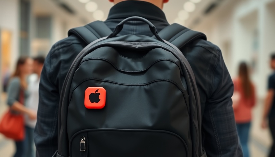 Track luggage with Apple AirTags using a red-tagged black backpack.