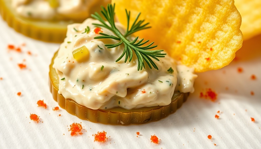 Easy deviled pickles with creamy spread and dill garnish.