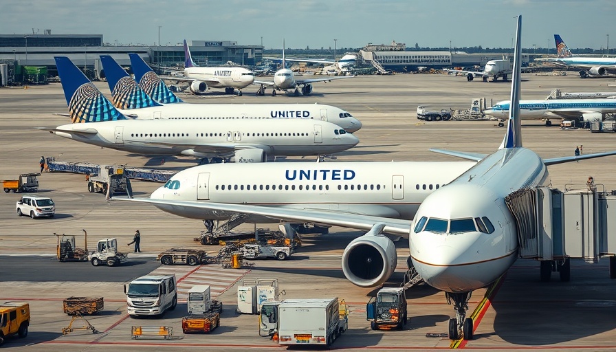 United Airlines aircraft at airport, showcasing Asia Pacific destinations.