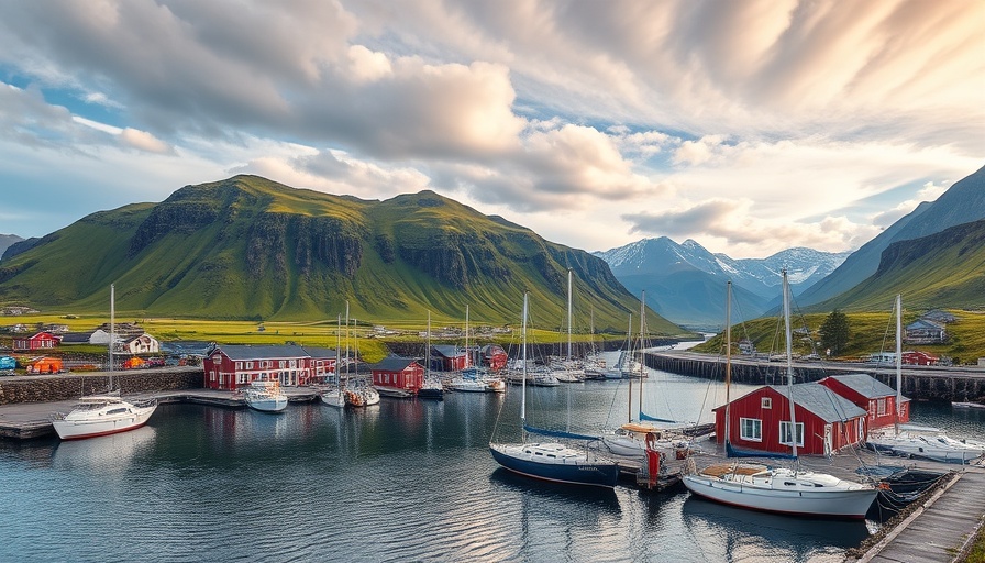 Scenic Icelandic harbor for travelers redeeming JetBlue TrueBlue points.