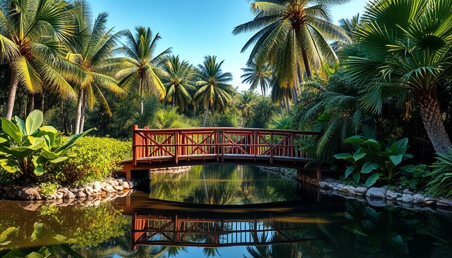 Tranquil garden bridge at Washington Oaks Gardens State Park