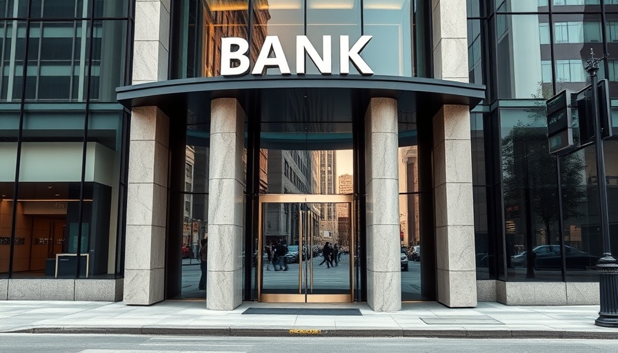 Amerant Bank modern entrance reflecting urban architecture.