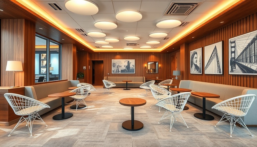 Amex Business Platinum lounge interior with modern design.
