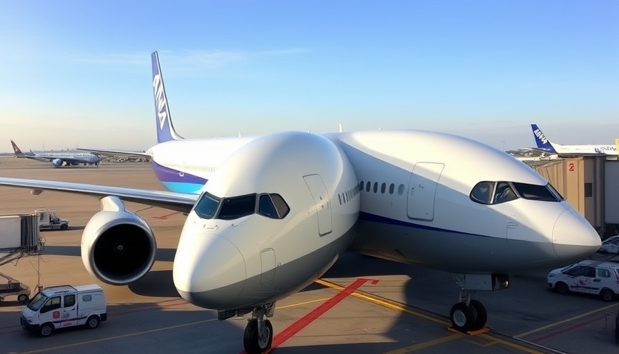 ANA Dreamliner at airport gate, ANA Mileage Club changes.
