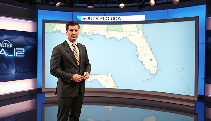 South Florida evening weather forecast in a modern studio setting.