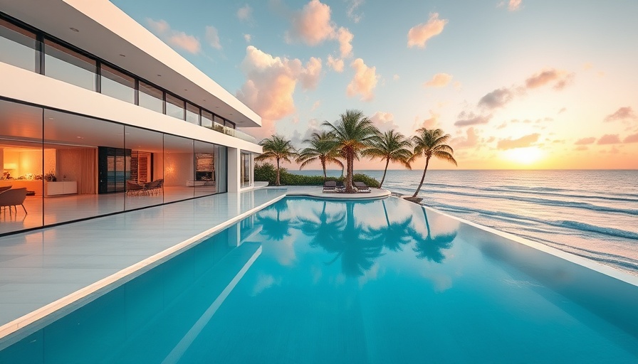 Luxurious Miami real estate with ocean view and pool.