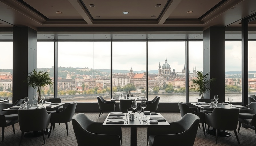 Luxury dining with Prague view at Fairmont Golden Prague hotel.
