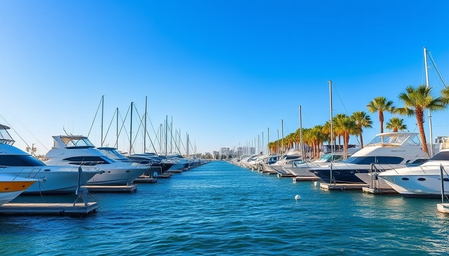 Tranquil marina scene in Florida, showcasing docked boats.