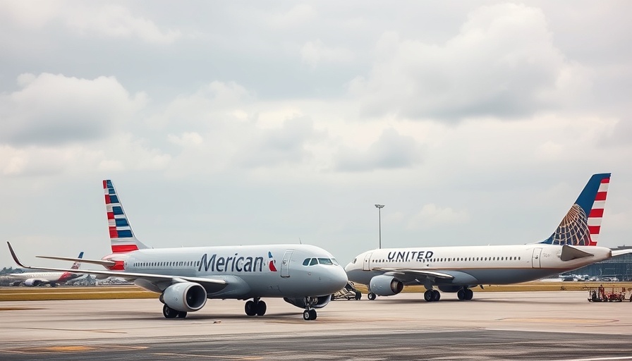 Chicago Airlines Competition with United and American planes at the runway.