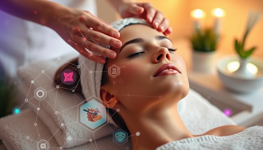 Collage of spa treatment, AI, and digital tools for spa marketing