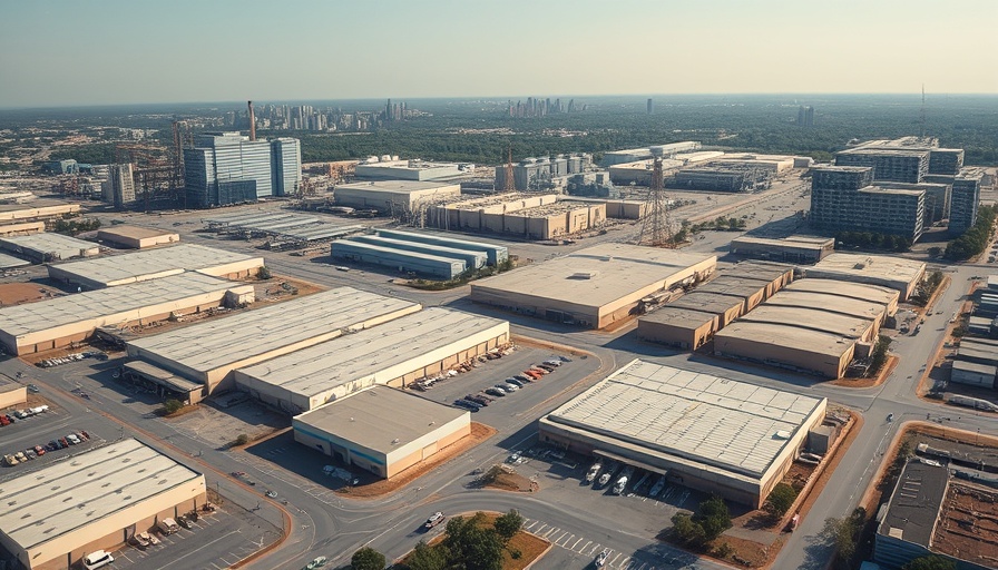 Aerial view of industrial area in Miami-Dade.
