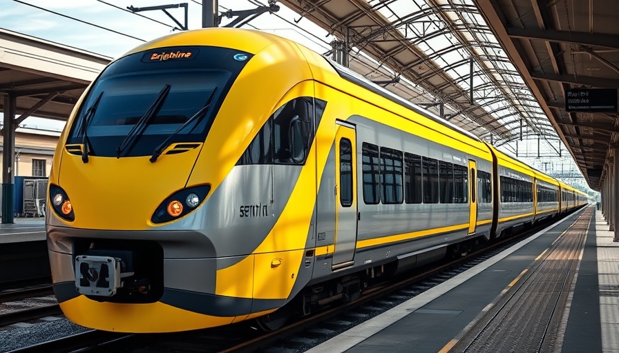 Brightline train station view represents revenue growth amid commuter decline.
