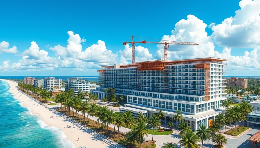Deauville Beach Resort redevelopment in Miami Beach aerial view.