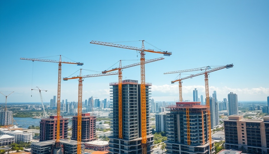 Aerial view of South Florida construction site highlighting urban development.