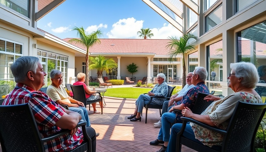 Senior living facilities in Florida with a garden setting.