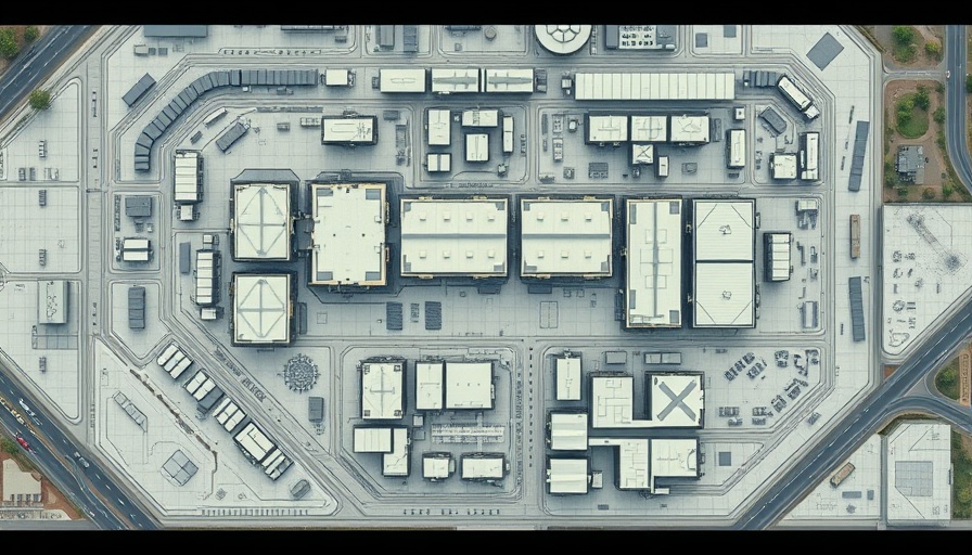 Miami-Dade office campus warehouses aerial plan layout.