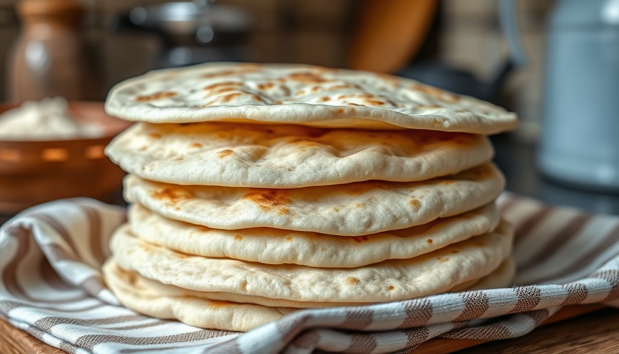 2-ingredient protein tortillas stacked on a cloth.