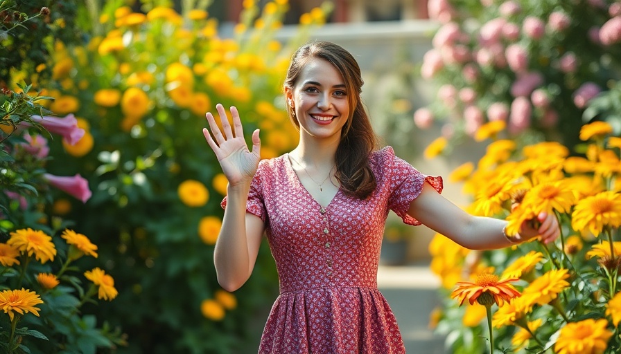Dollywood history depicted with a cheerful woman in vintage settings.