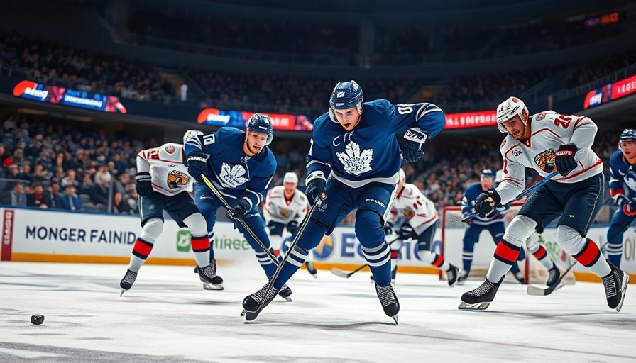 Toronto Maple Leafs vs Florida Panthers action shot, intense competition.
